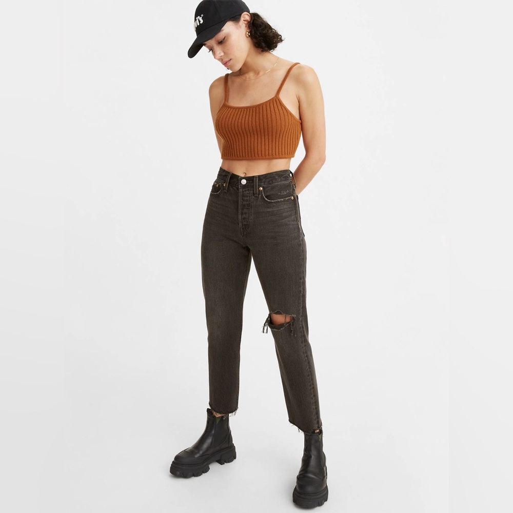 Levi’s NWT Wedgie Straight Button Fly Jeans After Sunset Black Size 31